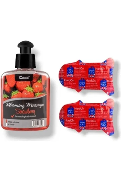 ARVALE Caas Çilek Aromalı Masaj Yağı 100 ml - Erkeklere Özel Destekleyici 6'lı - 2 Adet ürün görseli 1