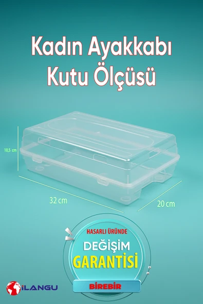 20 ADET ŞEFFAF KADIN AYAKKABI SAKLAMA KUTUSU- HAVA KANALLI- AYAKKABI DÜZENLEYİCİ - Resim 3
