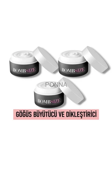 PONNA Bombsize Kadınlara Özel Göğüs Geliştirici Dolgunlaştırıcı Sıkılaştırıcı Bakım Kremi 50 ML X 3 Adet ürün görseli 1