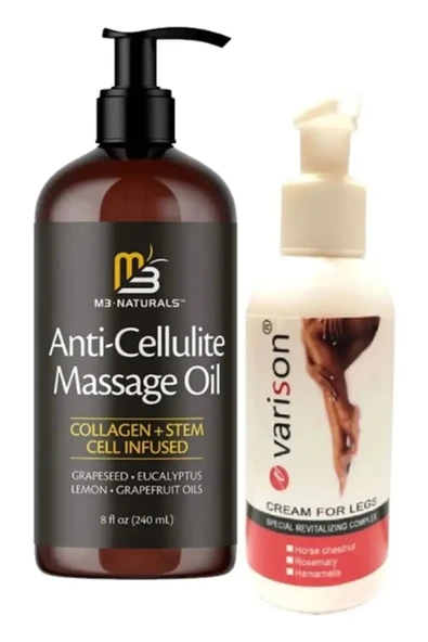 PONNA M3 Naturals Anti-Cellulite Massage Oil 240 ml Masaj Yağı + Varison 120 ml Kremi - Resim 3