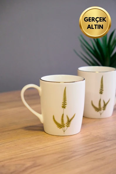 Tabak Evi Porselen Natura Marinum Kulplu Mug Kupa 9cm 220ml 2 li - Resim 2