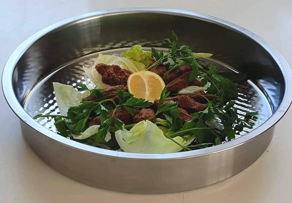 Çiğköfte Yoğurma Tepsisi – 44 cm | 8 cm Yükseklik | 430 Kalite Paslanmaz Çelik - Resim 4