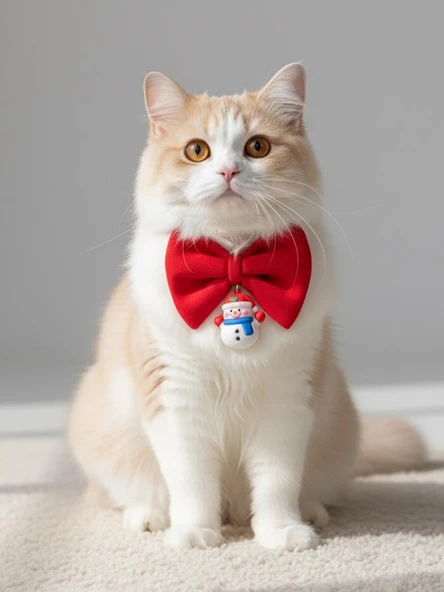 Snowman Kedi Papyonu Kurdela Tasma Yılbaşı Noel - Resim 2