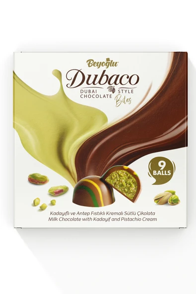 Beyoğlu Dubaco Çıtır Kadayıflı Ve Antep Fstık Kremalı Dubai Topları 9'lu(99Gr.) ürün görseli 1