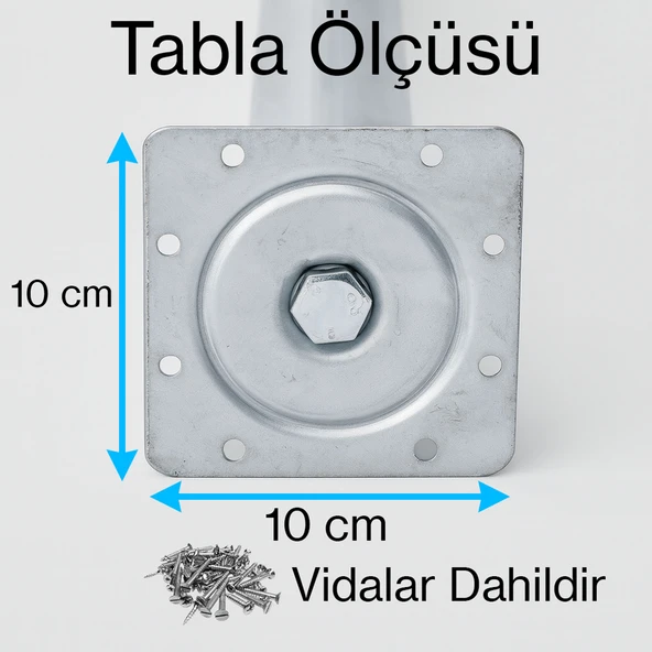 Krom Gümüş 4 ADET Metal Sehpa Masa Ayağı 41 cm Oynar Taban Dayanıklı Mobilya Destek Yükseltici Ayak - Resim 2