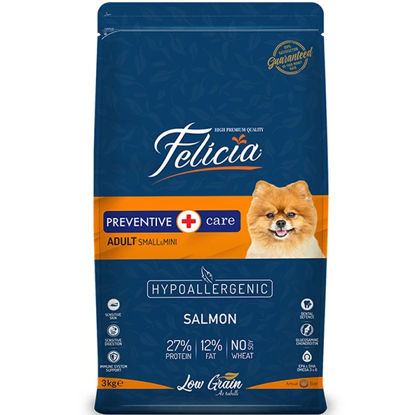 Felicia Somonlu Küçük Irk Yetişkin Köpek Maması  Yetişkin (1 - 7 Yaş) 3 Kg Hayır Hipoalerjenik Somon Balığı Düşük Tahıllı ürün görseli 1