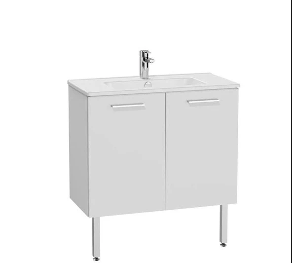 Mia kapaklı 80 cm Beyaz Alt Banyo Dolabı +Lavabo ürün görseli 1