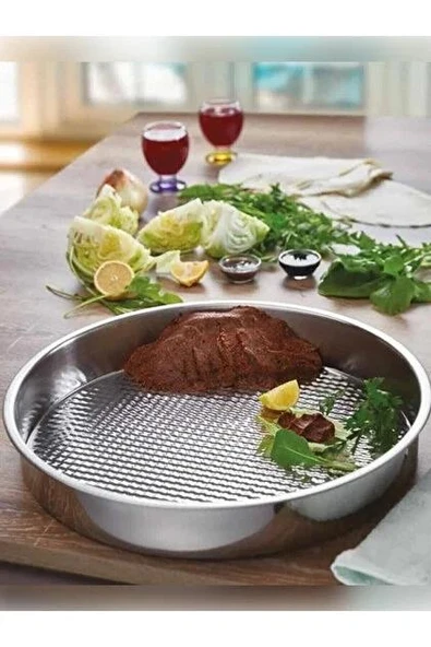 Çiğköfte Yoğurma Tepsisi – 44 cm | 8 cm Yükseklik | 430 Kalite Paslanmaz Çelik - Resim 2