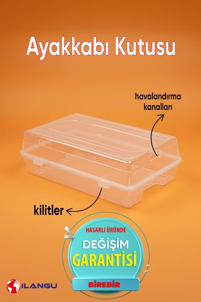 20 ADET ŞEFFAF ERKEK AYAKKABI SAKLAMA KUTUSU-HAVA KANALLI-AYAKKABI DÜZENLEYİCİ - Resim 4