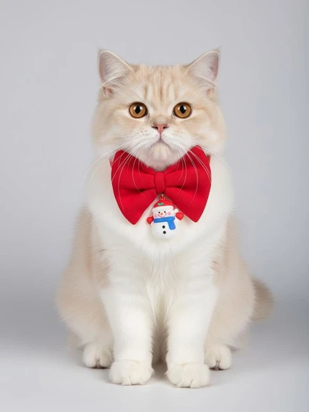 Snowman Kedi Papyonu Kurdela Tasma Yılbaşı Noel - Resim 3