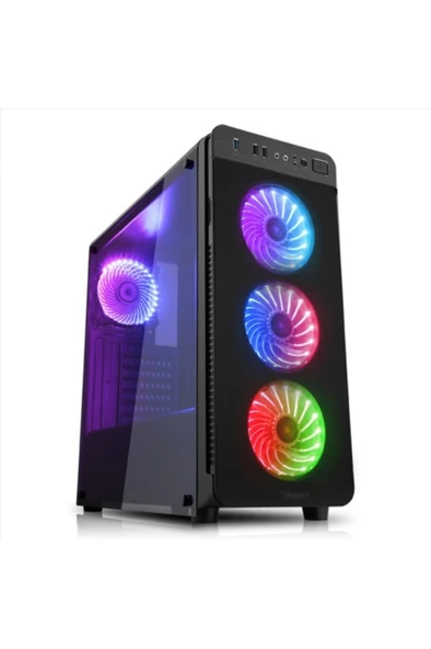 Dark Diamond Pro DKCHDIAMONDPRO 4 RGB Fanlı ATX Oyuncu Kasası - Resim 4