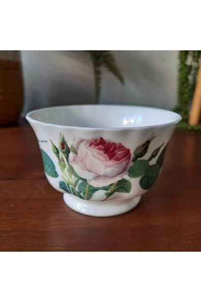 Roy Kirkham Redoute Roses Kemik Porselen Çiçek Desenli Zarif Sütlük ve Şekerlik Seti - Resim 4