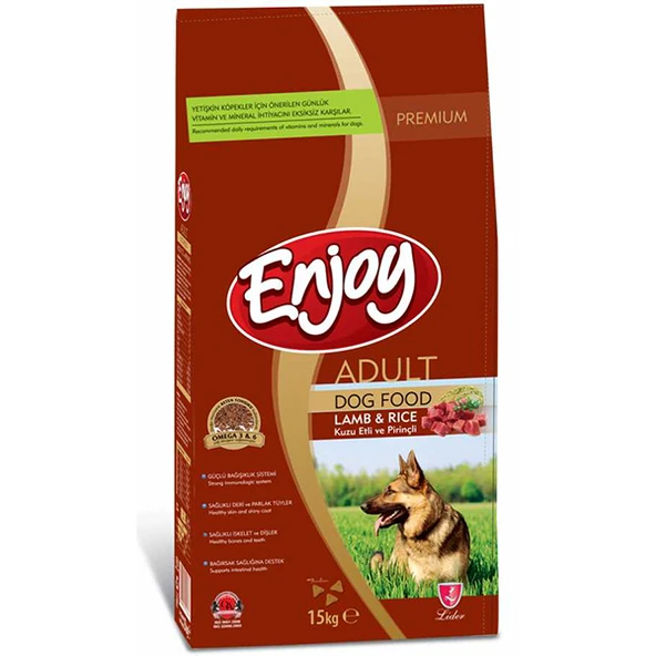 Enjoy Kuzulu ve Pirinçli Yetişkin Köpek Maması  10 Kg 1 Adet ürün görseli 1