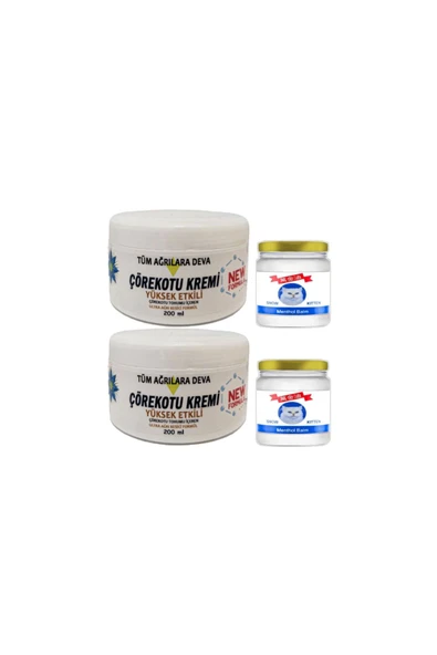 Pazarcan Çörek Otu Kremi XL Boy Agrilar İçin 2x200 ml+Snow Kitten 2x50 ml Menthol Balm ürün görseli 1