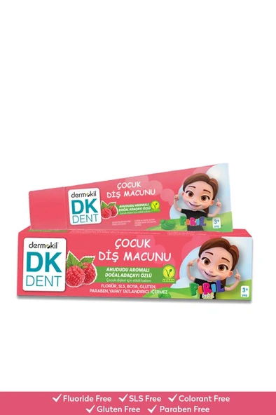 DKDENT Ahududu Aromalı Çocuk Diş Macunu (Florürsüz - Vegan) 50 ml - Resim 5