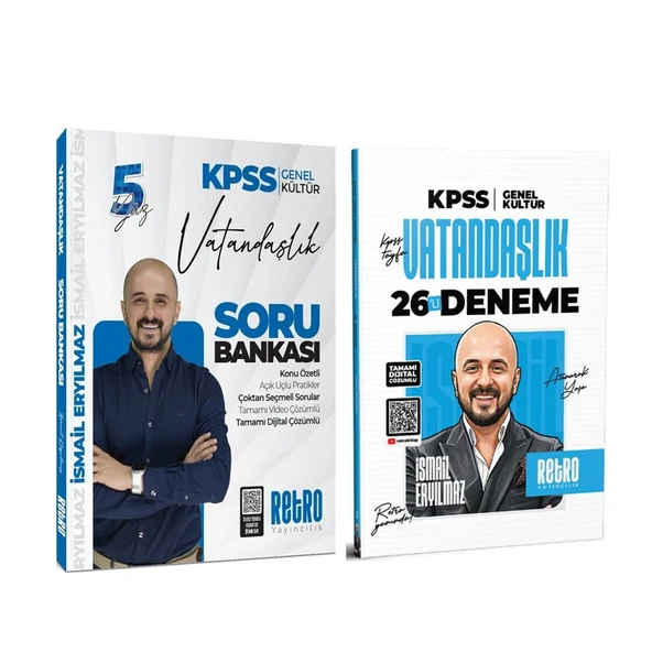 Retro Yayıncılık KPSS Genel Kültür Vatandaşlık Soru Bankası ve Deneme Seti 2 Kitap ürün görseli 1
