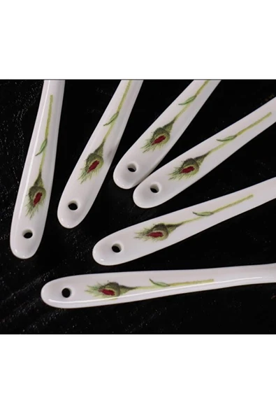 Roy Kirkham Redoute Roses Serisi 6 Adet Çiçek Desenli Zarif İngiliz Kemik Porselen Kaşık Seti - Resim 6