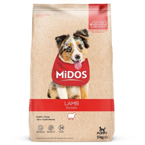 Midos Kuzu Etli ve Pirinçli Yavru Köpek Maması  15 Kg 0 - 1 Yaş ürün görseli 1