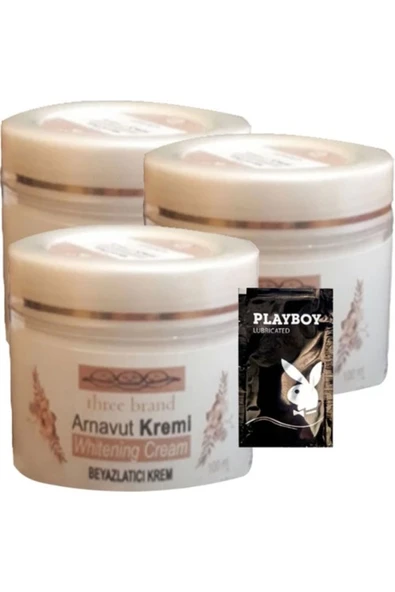 Bravilor Three Brand Arnavut Kremi 3'lü Adet Whitens Cream Kremi 100 ml + 1 Adet Jel Hediye ürün görseli 1