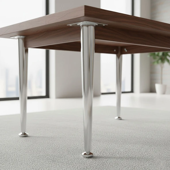 Krom Gümüş 4 ADET Metal Sehpa Masa Ayağı 41 cm Oynar Taban Dayanıklı Mobilya Destek Yükseltici Ayak - Resim 7