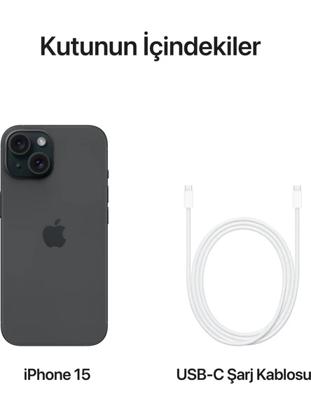 Apple iPhone 15 128 GB Siyah (APPLE TÜRKİYE GARANTİLİ) - Resim 4