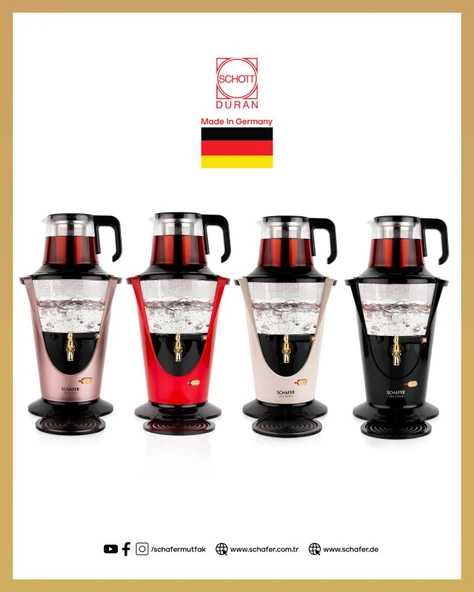 Schafer Tee Haus Yeni Nesil Elektrikli Cam Semaver-Krem - Resim 2