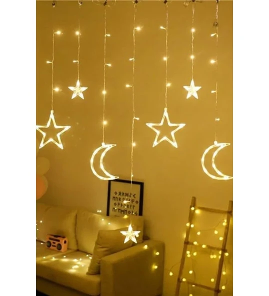 LEBRON Led Ay Yıldız Sarkma Işık 3 x 3 ürün görseli 1