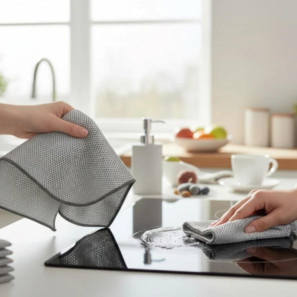 Technow  Telli Bulaşık Bezi Mutfak Banyo Bezi Kir Pas Sökücü Telli Temizlik Bezi 3 Adet - Resim 3