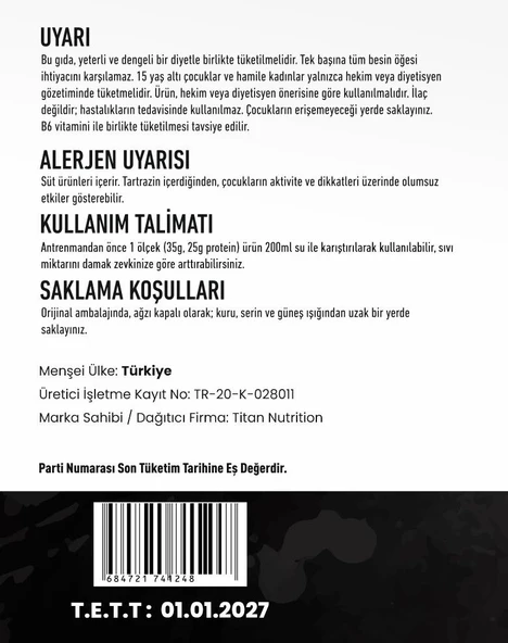 Titan Premium 100% Whey Protein WPC70 2300g- ÇİKOLATA AROMA - Resim 3