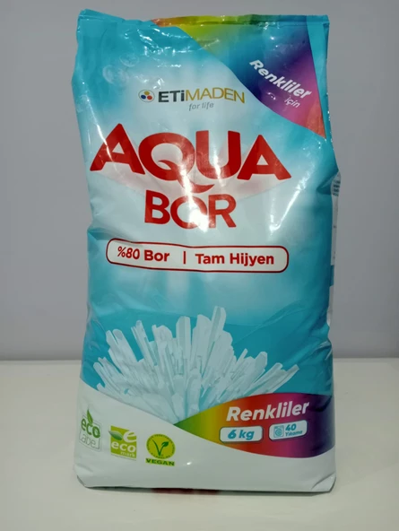 AQUA BOR DOĞAL MİNERALLİ TOZ DETERJAN RENKLİLER 40 YIKAMA ürün görseli 1