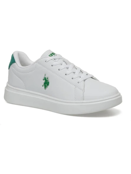 U.S.POLO ASSN.LINDA 4FX BEYAZ YEŞİL RAHAT KALIP SPOR AYAKKABISI - Resim 2
