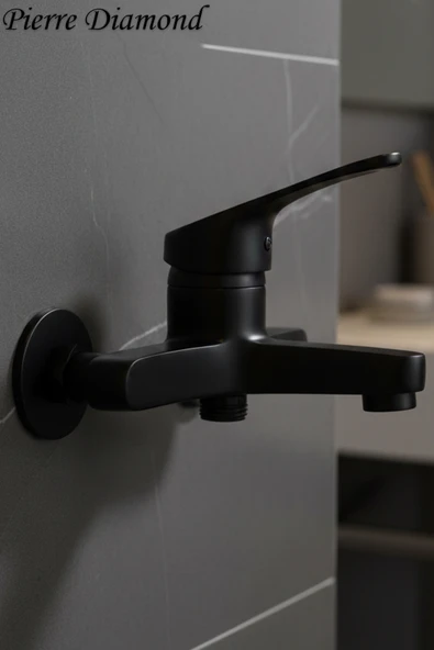 Banyo Bataryası Siyah Renk Duş Musluğu Musluk Armatür ürün görseli 1