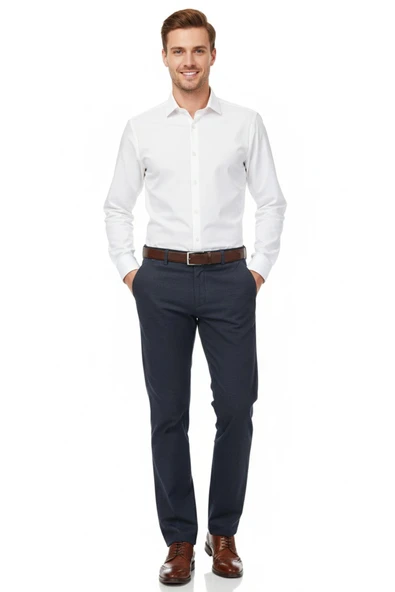 Erkek Regular Fit Klasik Pilesiz Kanvas Pantolon P1168 BGL-ST04796 - Resim 2