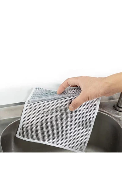 Technow  Telli Bulaşık Bezi Mutfak Banyo Bezi Kir Pas Sökücü Telli Temizlik Bezi 3 Adet - Resim 5