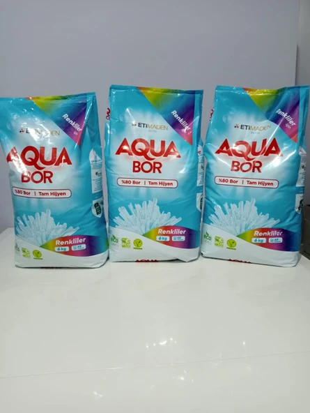 AQUA BOR DOĞAL MİNERALLİ TOZ DETERJAN RENKLİLER 3 ADET ürün görseli 1
