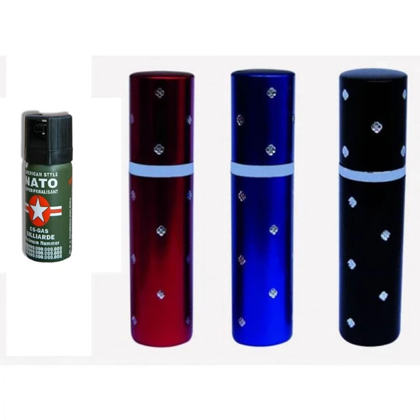 Ruj Şeklinde Elektro Şok Cihazı + Biber Gaz Hediyeli - Resim 3