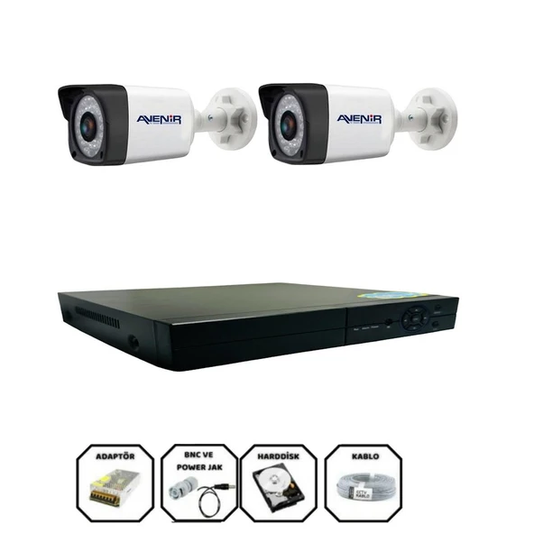 Avenir 2 Kameralı Full Hd Güvenlik Kamera Seti ürün görseli 1