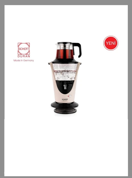 Schafer Tee Haus Yeni Nesil Elektrikli Cam Semaver-Krem ürün görseli 1