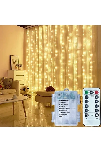 LEBRON Peri Led Perde Işıkları Usb Uzaktan Kumanda 8 Mod - Resim 3
