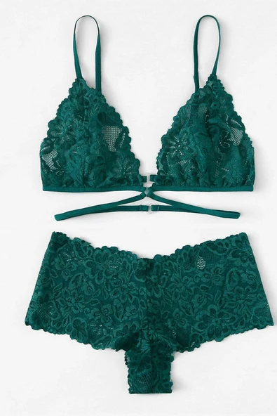 Kadın Yeşil Özel Şık Sütyen Külot Takımı - Modern, Konforlu ve Günlük Kombinlere Uygun - Resim 2