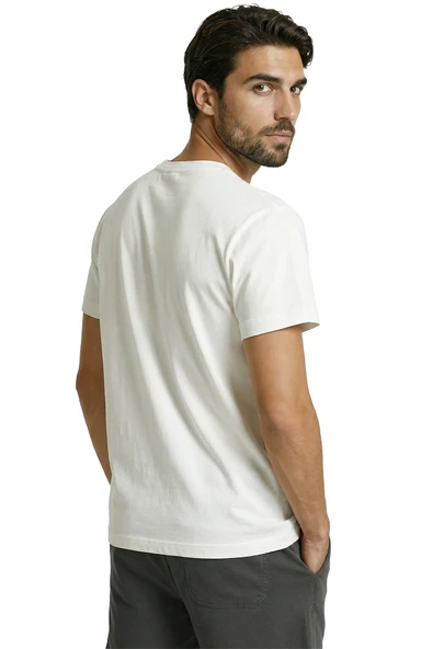 Mistik Uzak Doğu Pagoda ve Kırmızı Fenerler Baskılı Premium Erkek Tişört - Resim 3