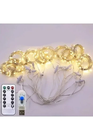 LEBRON Peri Led Perde Işıkları Usb Uzaktan Kumanda 8 Mod - Resim 4