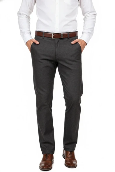 Erkek Regular Fit Klasik Pilesiz Kanvas Pantolon P1168 BGL-ST04796 - Resim 3