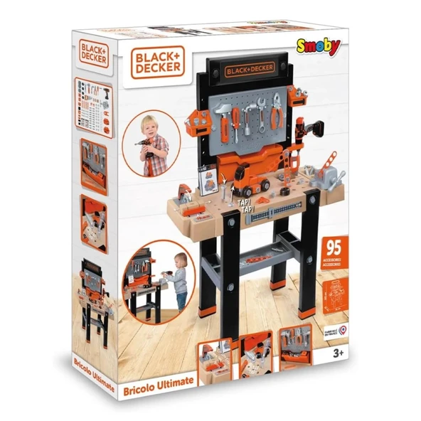 Smoby Black & Decker Brıcolo Ultımate Çalışma Tamir Tezgahı - Resim 7