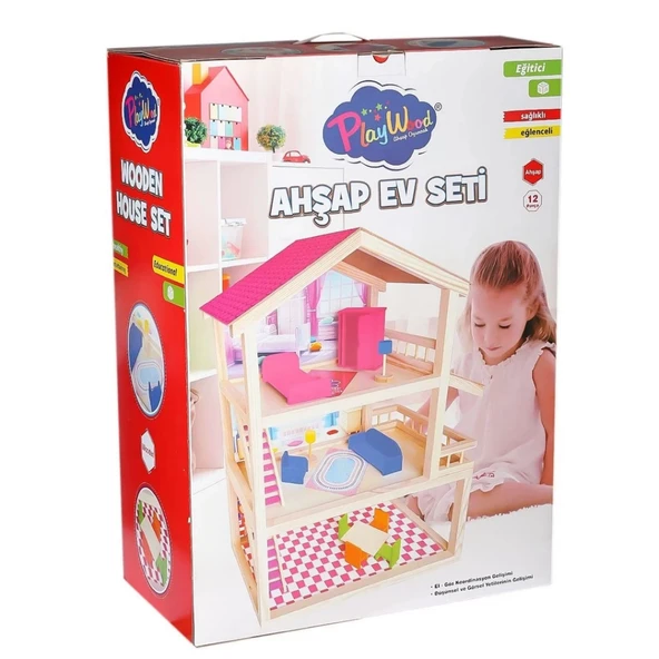 Oyuncak Ahşap Ev Seti - Resim 2