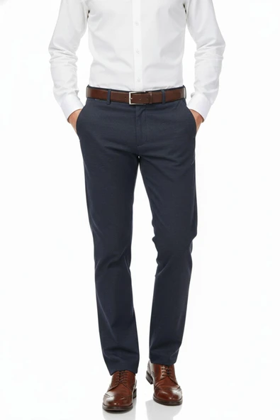 Erkek Regular Fit Klasik Pilesiz Kanvas Pantolon P1168 BGL-ST04796 - Resim 4