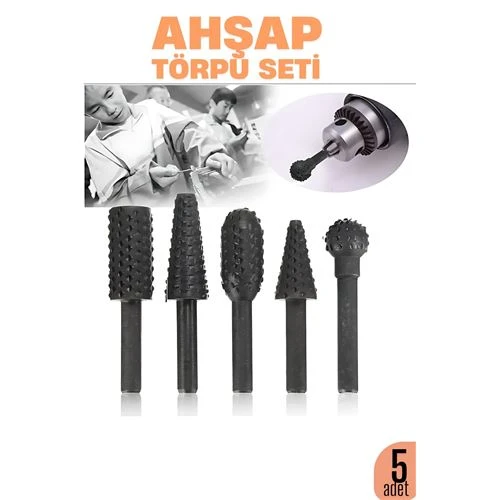 Ahşap Oyma Törpü Seti –5'li Matkap Ucuna Şekillendirme Takımı ürün görseli 1