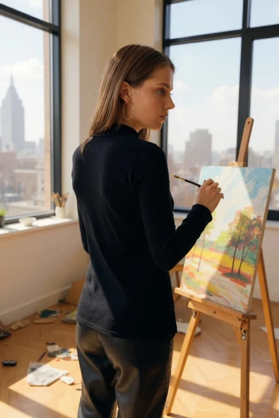 Kadın Siyah Parmak Detaylı Esnek Uzun Kollu Body - Resim 7