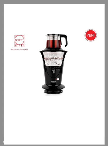 Schafer Tee Haus Yeni Nesil Elektrikli Cam Semaver-Siyah ürün görseli 1