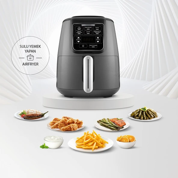 Karaca Air Pro Cook XL 2 in 1 Konuşan Airfryer Space Gray ürün görseli 1